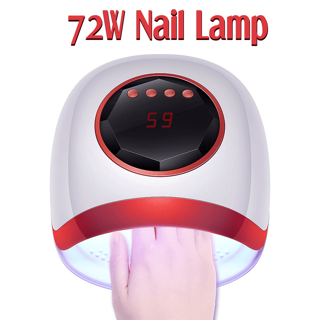 72W Nail Intelligent Induction Lamp Dryer 30 Leds Sensing Painless Mode Manicure Led UV Lamp - Trendha