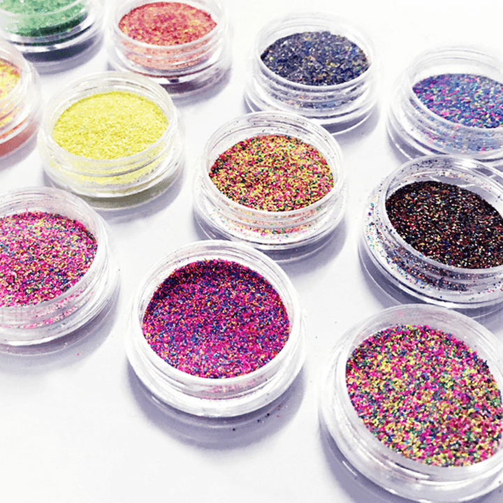 12 Mixed Colors Gradient Color Nail Powder Dust Manicure Nails Lip DIY Design Decoration - Trendha