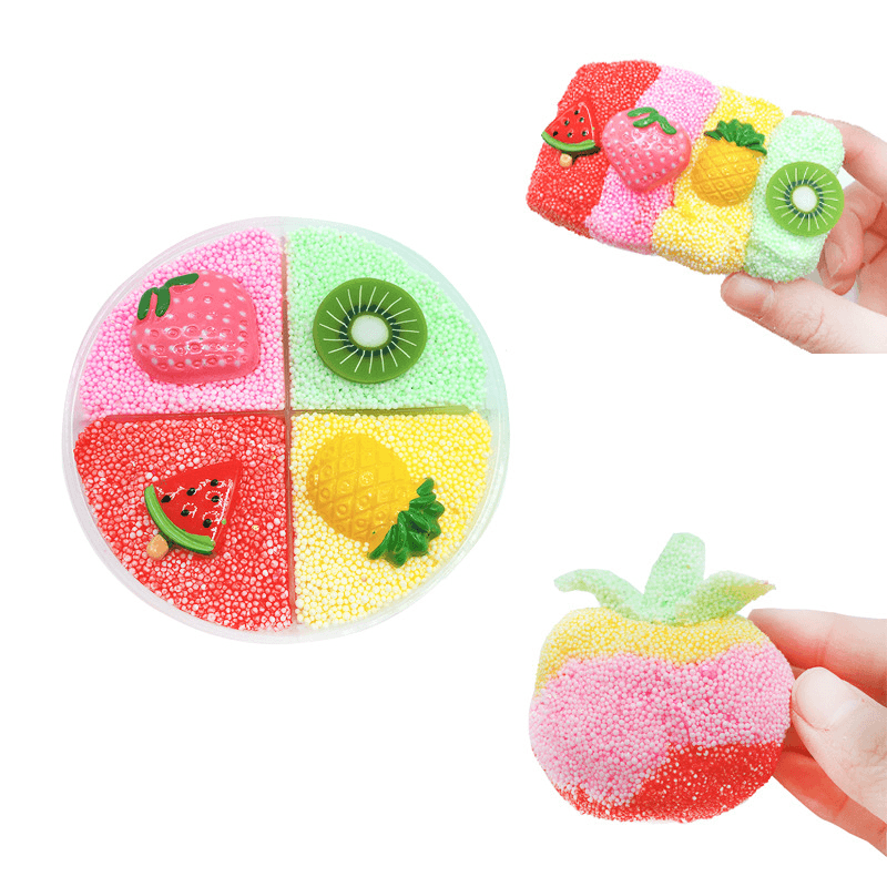Four-Color Slime Unmixed Fruit Dessert Animal Snow Rice Cotton Mud Clay 120Ml - Trendha