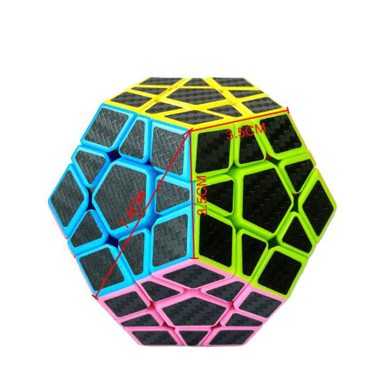 5Pcs per Box Carbon Fibre Magic Cube Pyraminx Dodecahedron Axis Cube 2X2 and 3X3 Cube Speed Puzzle - Trendha