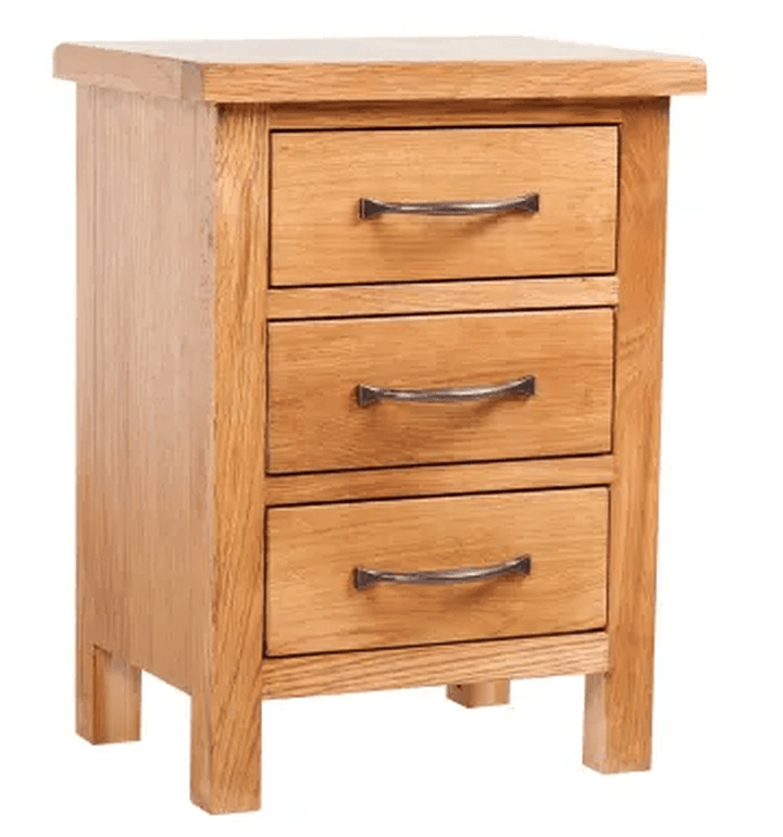 Solid Oak Wood Nightstand with 3 Storage Drawers Living Room Bedroom Stand Brown 15.7"X11.8"X21.3" - Trendha