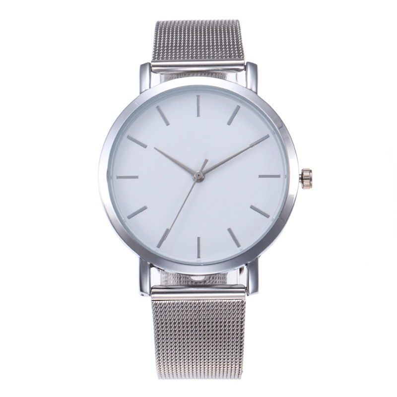 Casual Business Women Watch Full Alloy Case Mesh Band No Number Dial Quartz Watch - Trendha