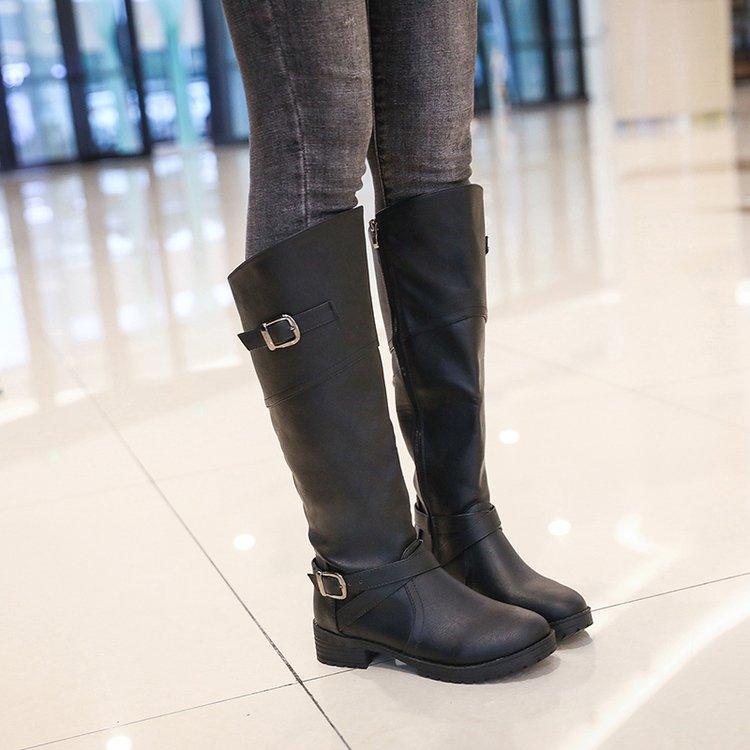 New Women's Boots With Low HeeAnd round head side - Trendha