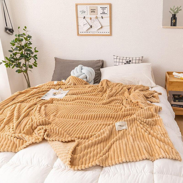 Cuddly Solid Soft Warm Flannel Throws Sofa Bed Blanket Flannel Rug - Trendha