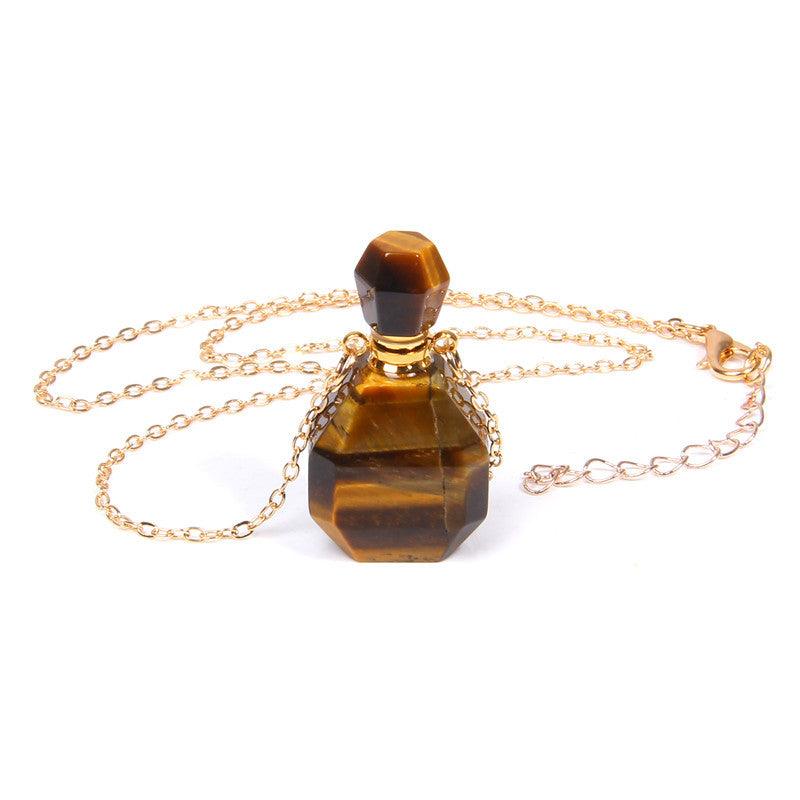 Perfume bottle crystal pendant necklace - Trendha