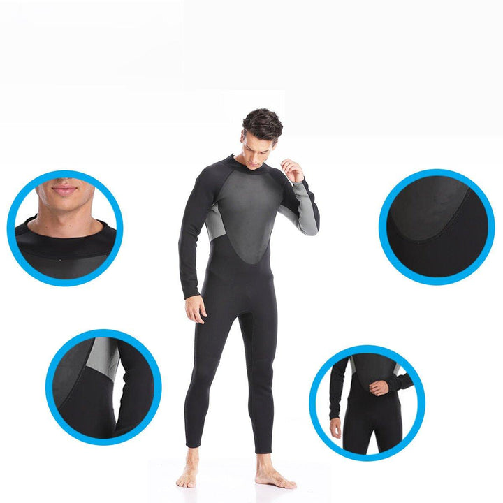 3mm Men Wetsuits Super Stretch Full Body Diving Suit Adjustable Snorkeling Swimming Long Sleeve - Trendha