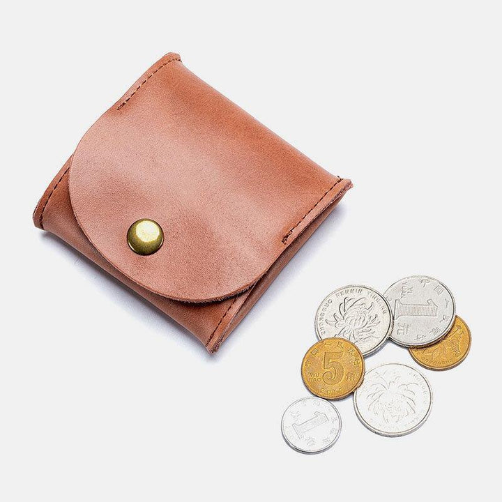 Unisex Genuine Leather Casual Mini Coin Earphone Storage Bag Wallet Coin Bag - Trendha