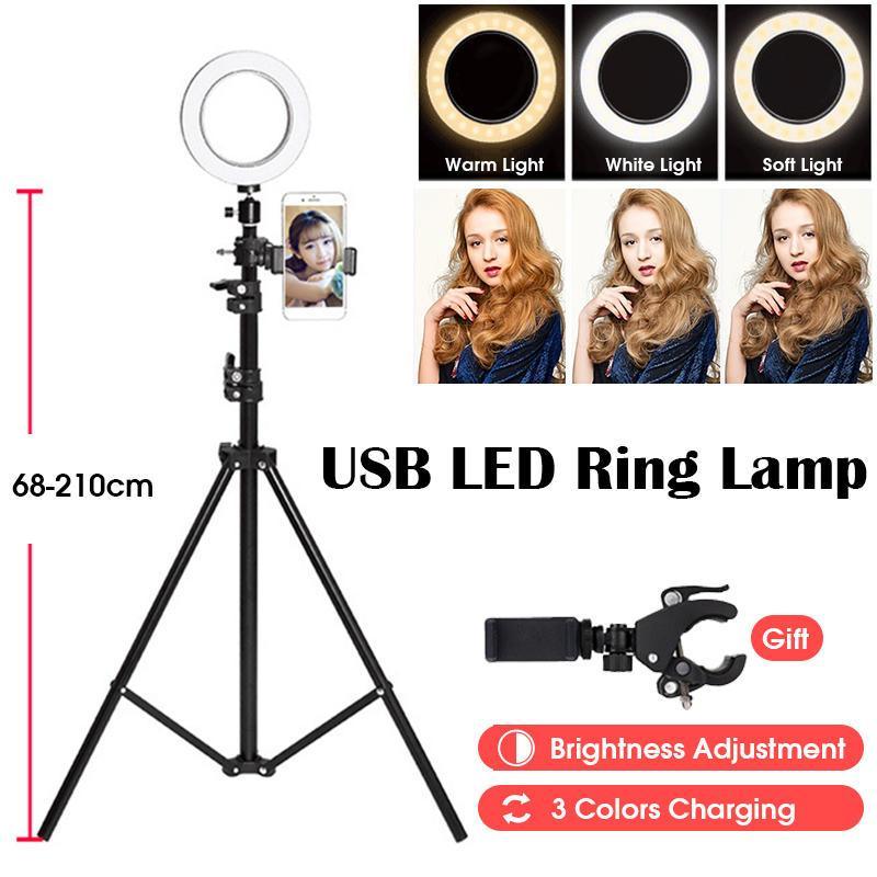 210CM Ring Light Stand Tripod LED Camera Light W/ Cell Phone Holder Lamp 3 MODE - Trendha