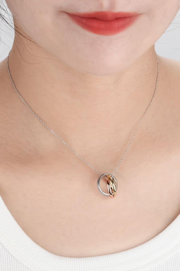 Cubic Zirconia Ring Pendant Necklace - Trendha