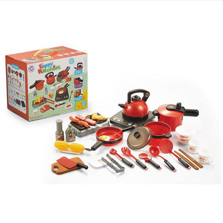 Four Kinds of Mock Plastics Kitchen Ware Set with Sound & Light Barbecue Toys for Kids - Trendha