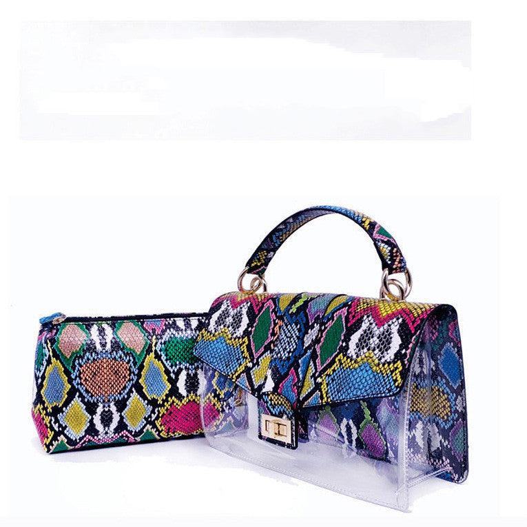 Women's snake print shoulder bag - Trendha