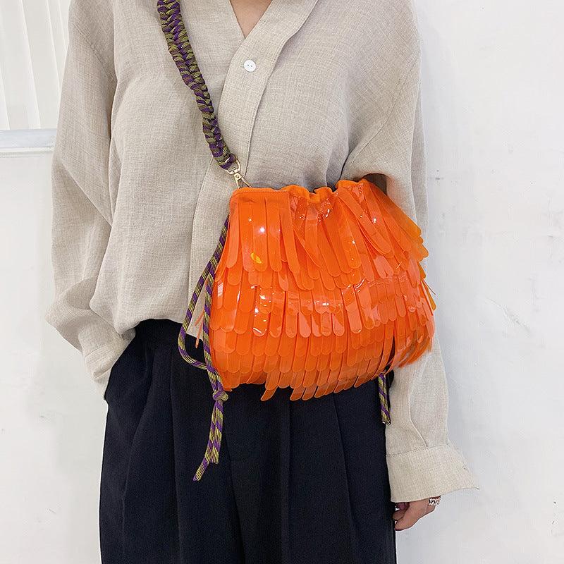 All-match shoulder messenger bag hit color jelly bag - Trendha
