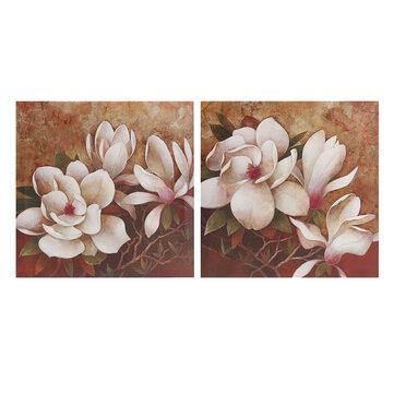 2 Pcs Flowers Canvas Print Paintings Wall Decorative Print Art Pictures Framed Wall Hanging Decorations for Home Office - Trendha