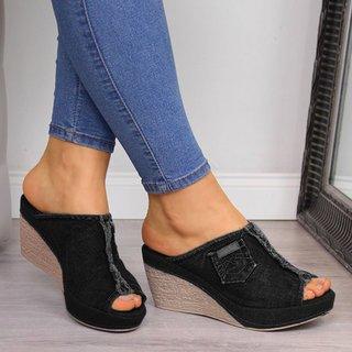Flat wedge sandals - Trendha