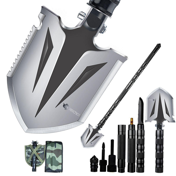 Folding Survival Shovel Camping Multitool Compact Tactical Entrenching Tool - Trendha