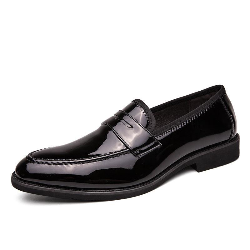Business Casual Leather Shoes Men's Patent Leather Shiny Side Pedal Lazy - Trendha