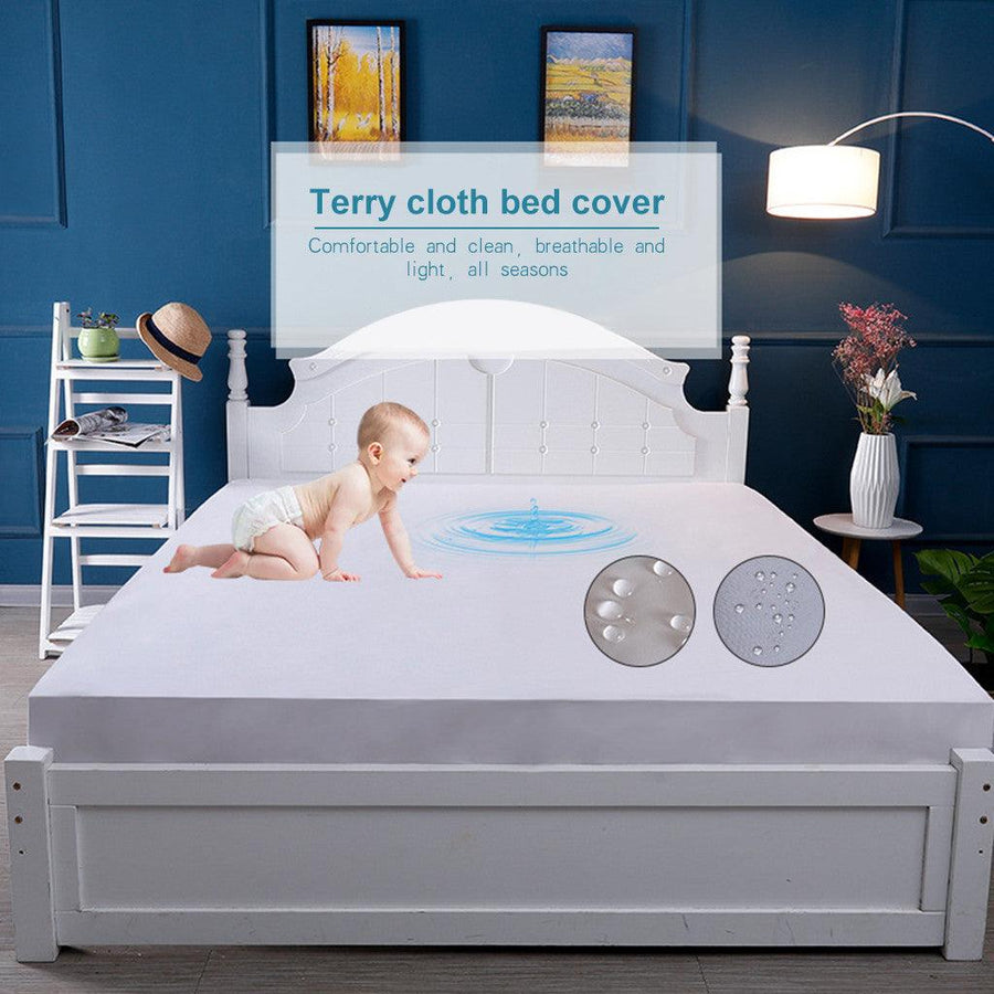 one hundred percent Polyester Waterproof Mattress Cover Hypoallergenic Vinyl Free - Trendha