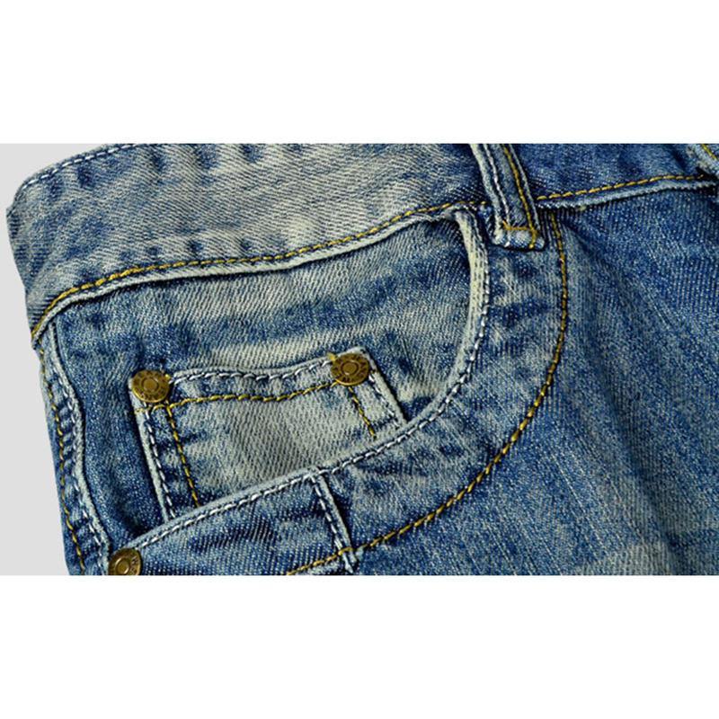 Retro Multi Pockets Over-Knee Short Jeans - Trendha
