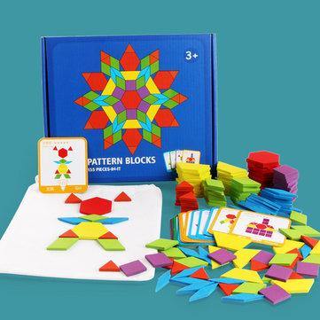 155Pcs/Set Wood Blocks Kits Early Bright Education Puzzle Toys Geometric Shape Jigsaw Puzzle Toy - Trendha