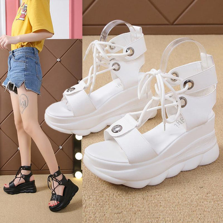 Inner Heightening All-match Fish Mouth Women's Sandals Wedge Platform Platform Shoes - Trendha
