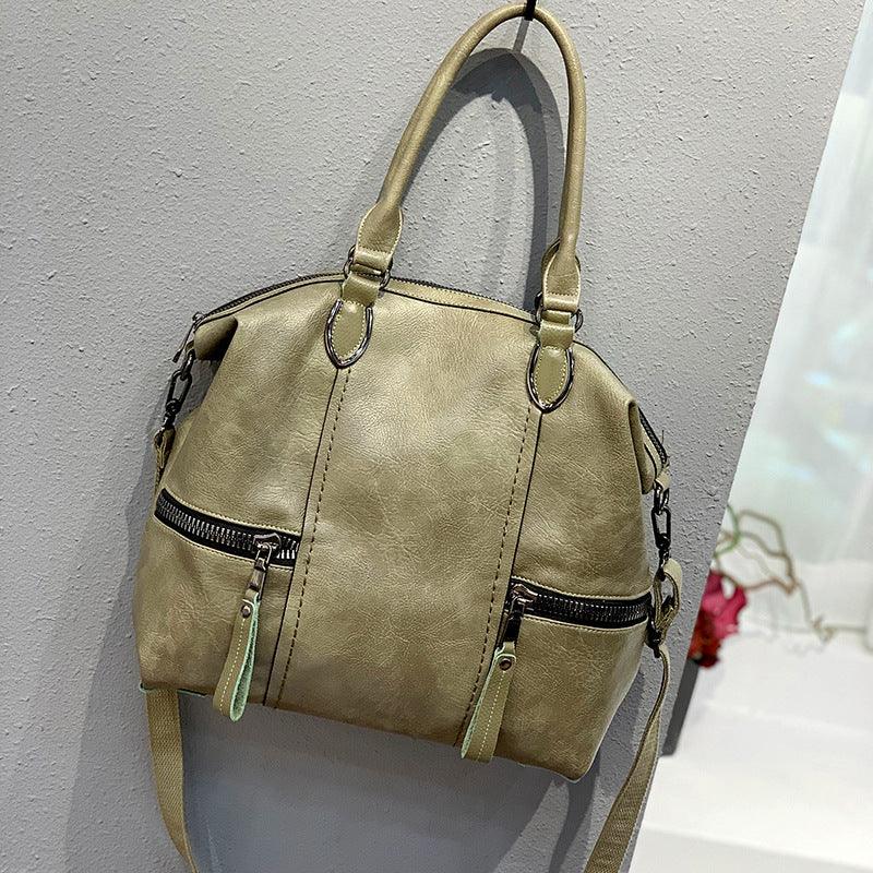 Large-capacity Soft Leather Shoulder Messenger Bag - Trendha