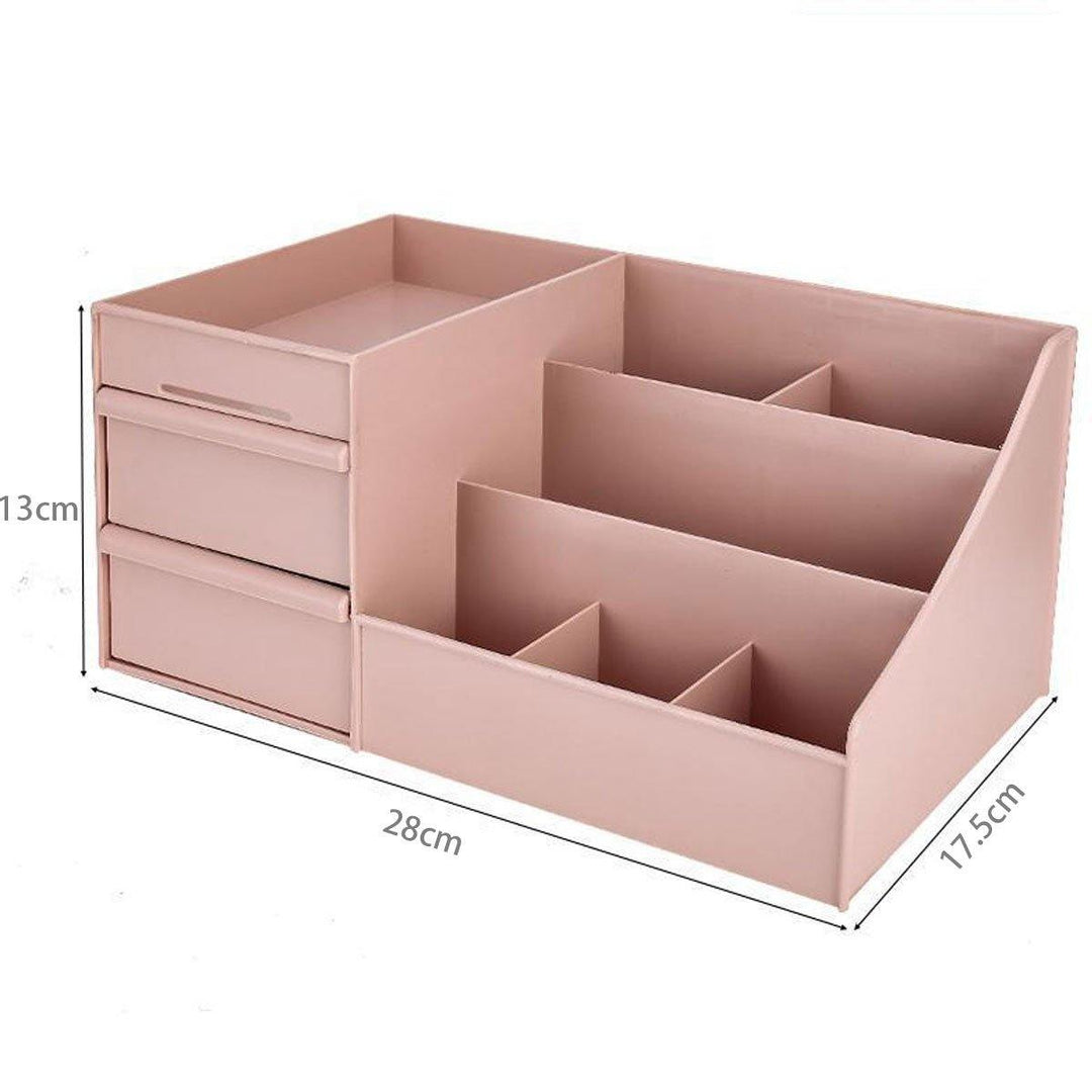 Plastic Desktop Organizer Makeup Cosmetic Storage Box Case Stationery Pen Holder Home Decorations - Trendha