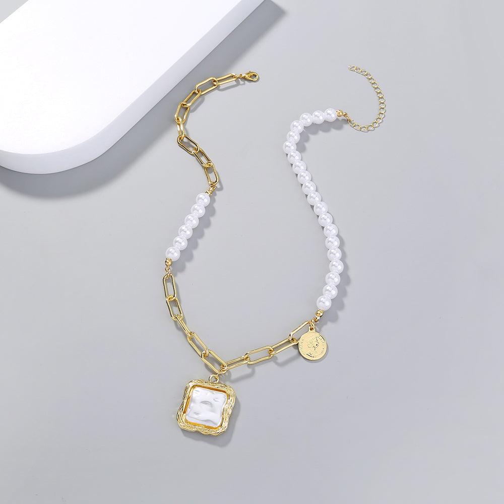 Faux Baroque Pearl Necklace - Trendha