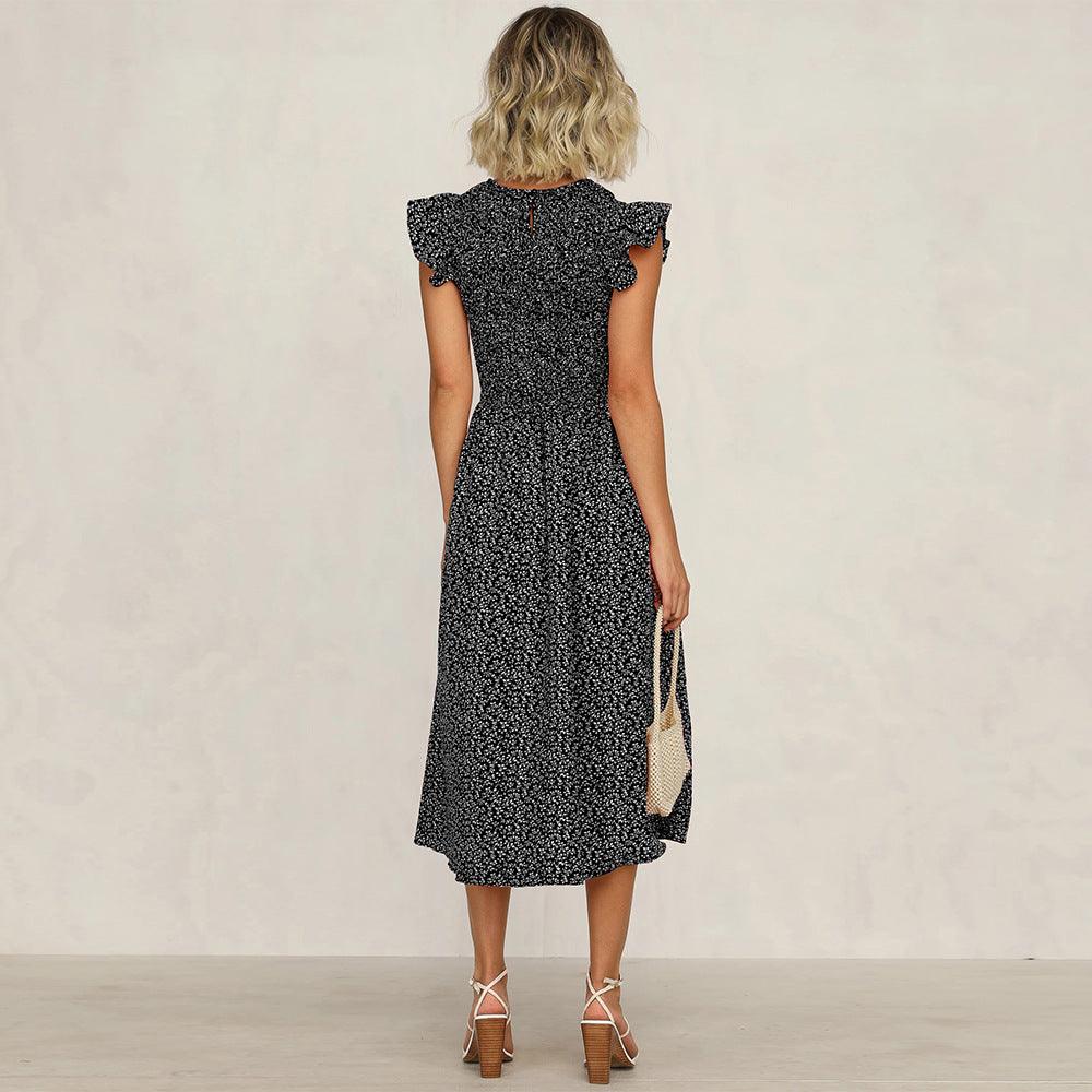 Small floral wood ear dress - Trendha