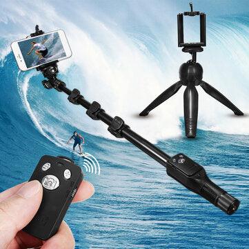 bluetooth Wireless Remote Control Extendable Handheld Selfie Stick Monopod + Tripod for Camera Mobile Phones - Trendha