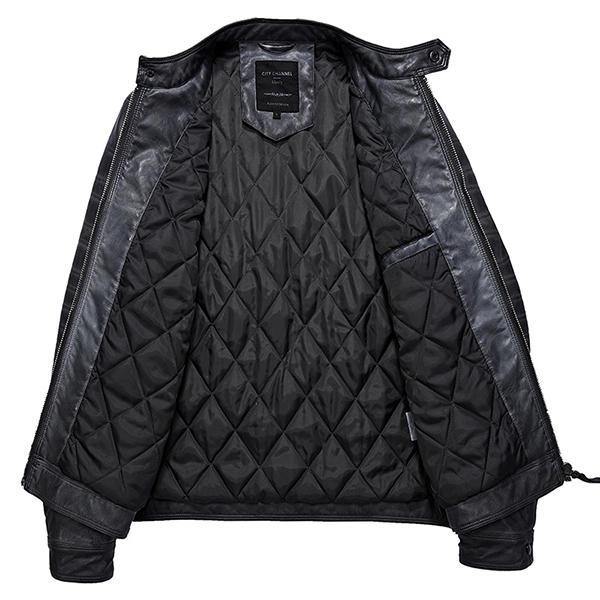 Stylish Biker Stand Collar Zipper Pockets PU Leather Motorcycle Jackets for Men - Trendha