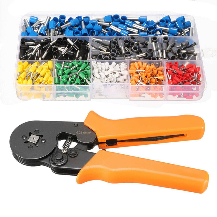 DANIU 23AWG to 10AWG Self Adjusting Ratcheting Ferrule Crimper Plier Tool with 800pcs Connector Terminal - Trendha