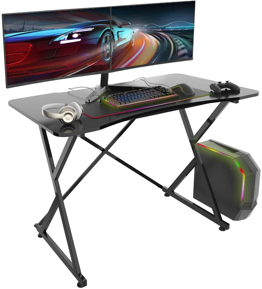 Gaming Desk, 43 Inch PC Computer Gaming Desk Ergonomic Home Office Desk Table Gamer Workstation Gaming Table - Trendha