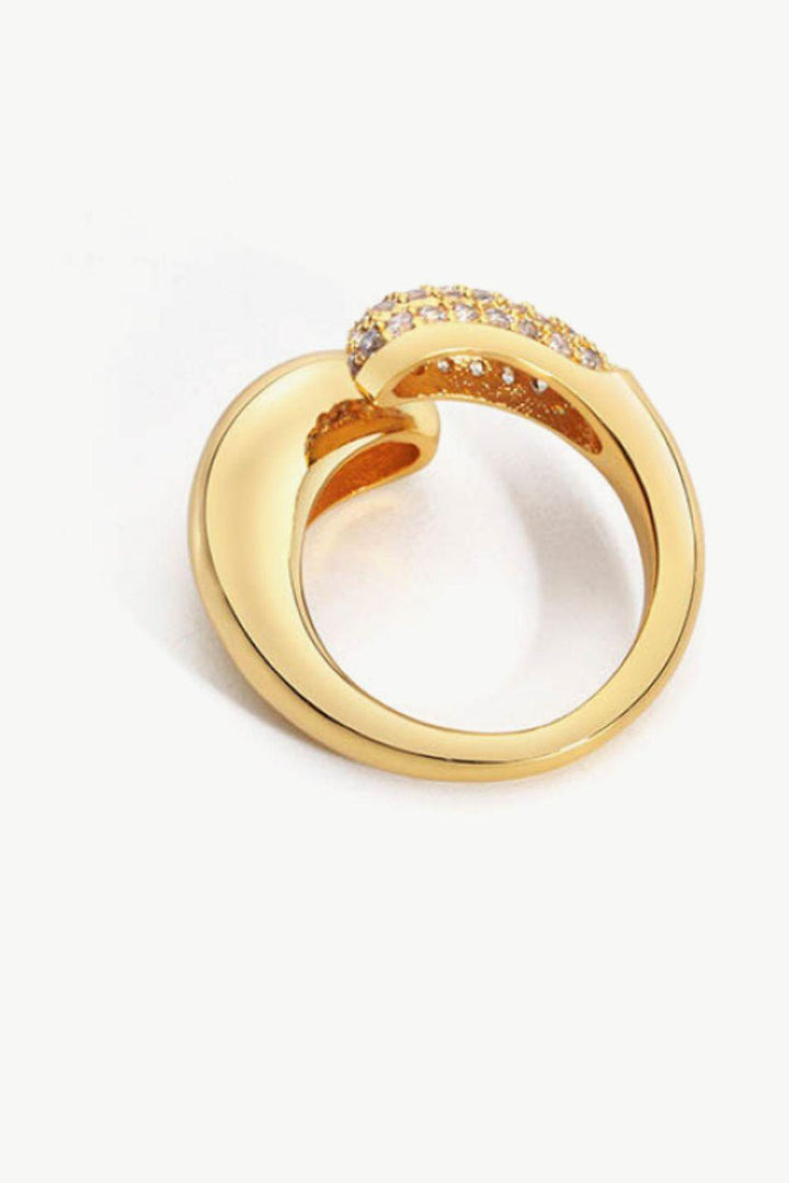 Crystal Polished Bypass Ring - Trendha