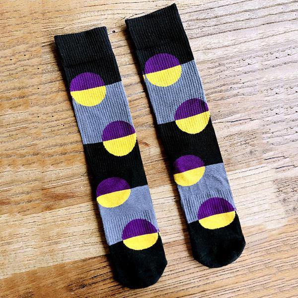 Men's Novelty Geometic Pattern Cotton Middle Tube Socks - Trendha