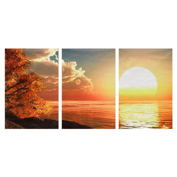 3 Cascade Day Sunset Scene Canvas Painting Decorative Wall Picture Home Decoration Unframed - Trendha