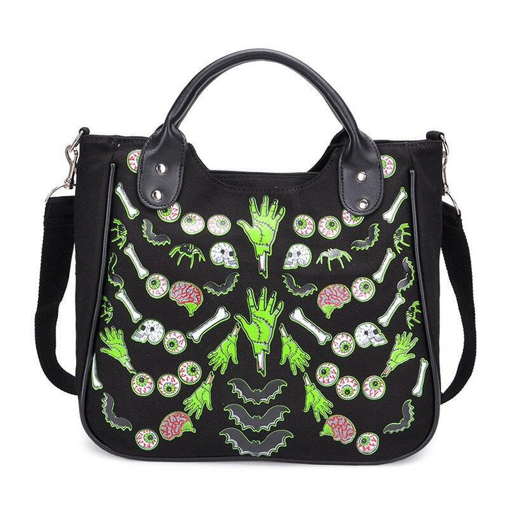 Halloween skull print handbag - Trendha