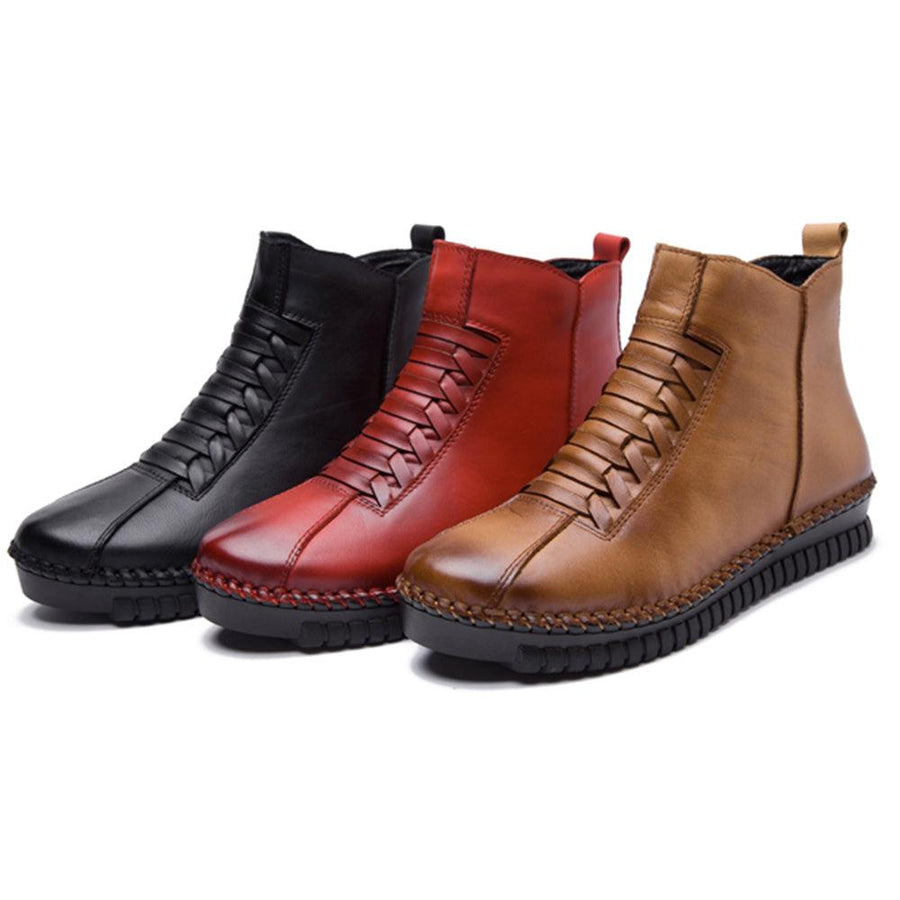 Leather shoes snow boots - Trendha