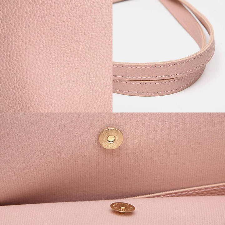 Women PU Leather Lychee Pattern Large Capacity Casual Tassel Solid Tote Shoulder Bag Handbag - Trendha