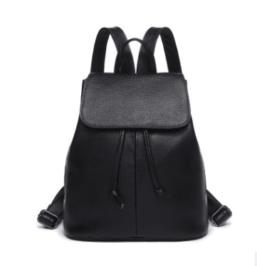 Women's Cowhide Drawstring Bucket Backpack