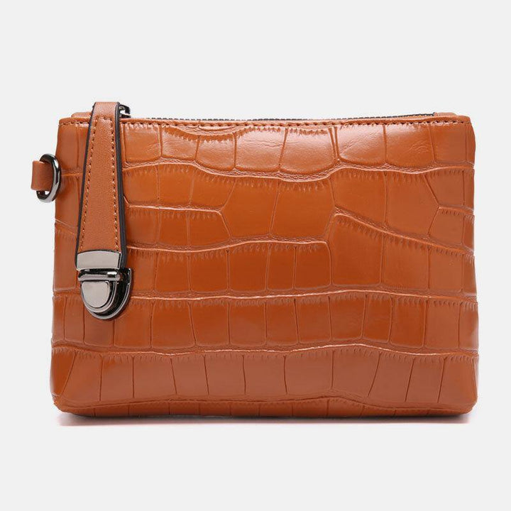 4 PCS Vintage Croc Embossed Wallet Large Capacity Clutch Bag Handbag Shoulder Bag Crossbody Bag - Trendha