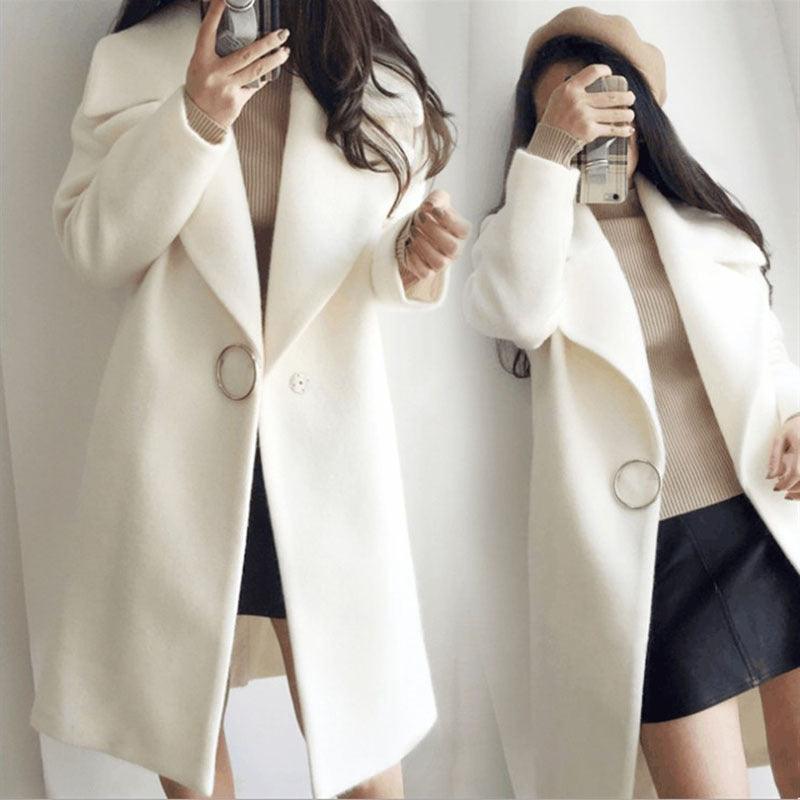 Women's Casual Thickened Loose Woolen Coat - Trendha