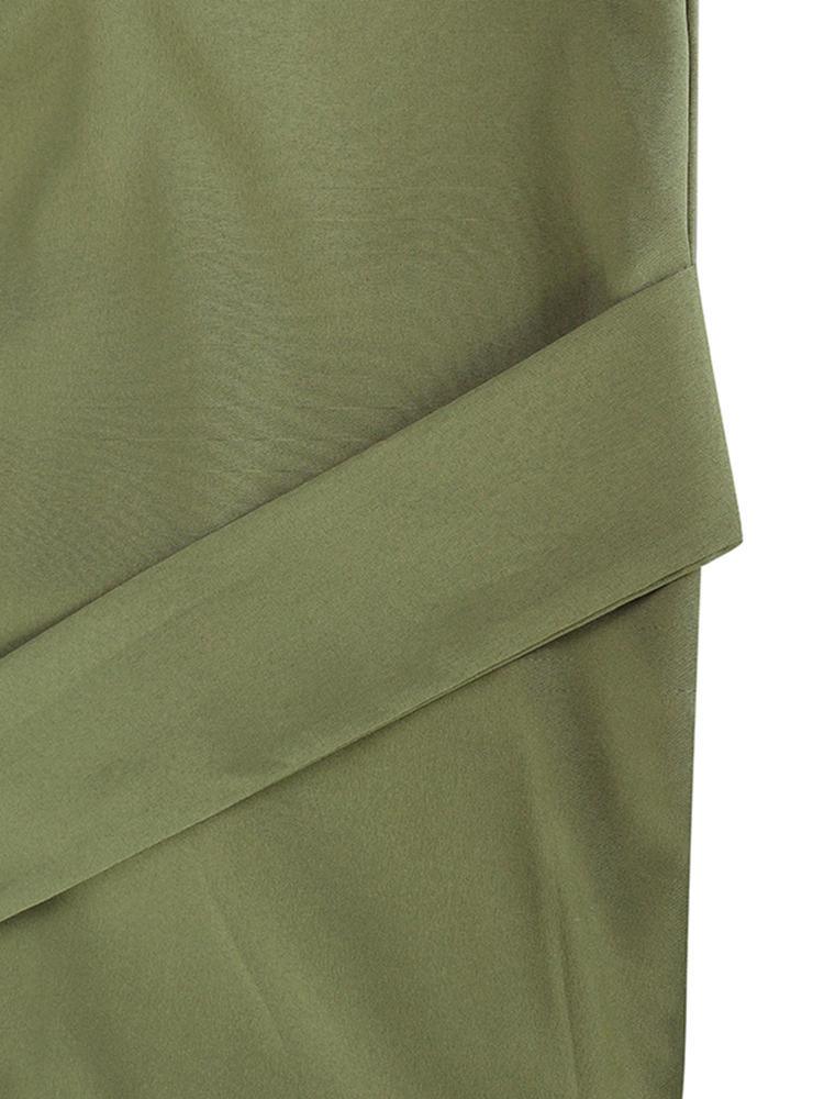S-5XL Casual Women Green Long Blouse - Trendha
