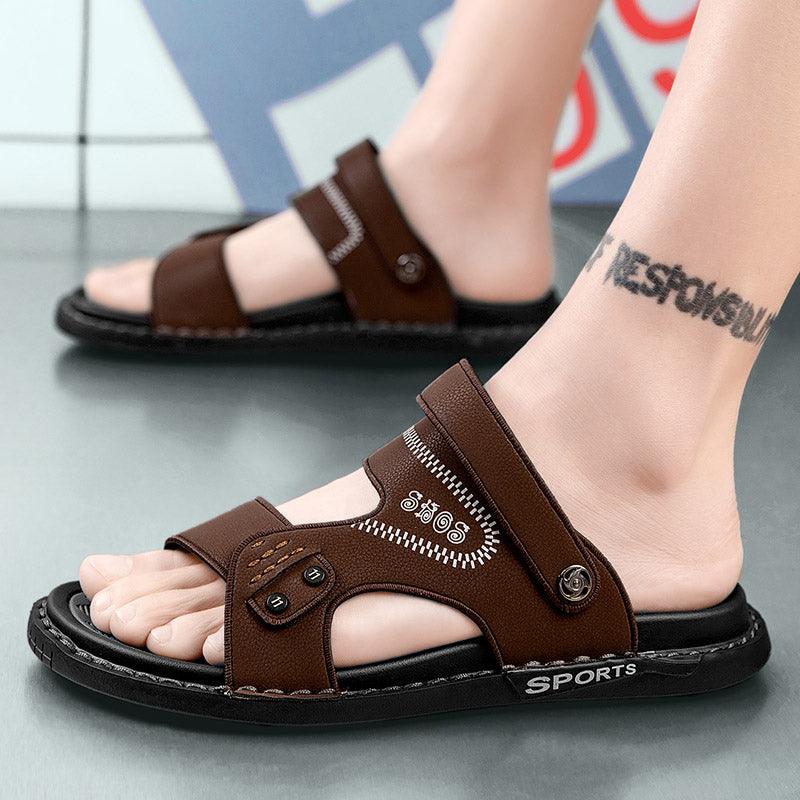 Outdoor Trendy Beach Sandals For Sports Wear Dual-use Non-slip Driving Slippers - Trendha