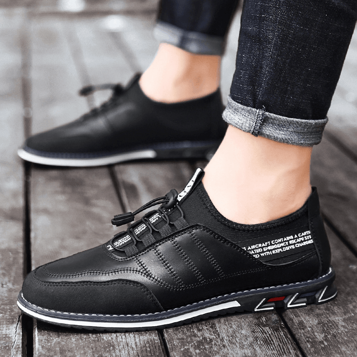 Men Cowhide Breathable Soft Bottom Lace up Comfy Sports Casual Leather Shoes - Trendha