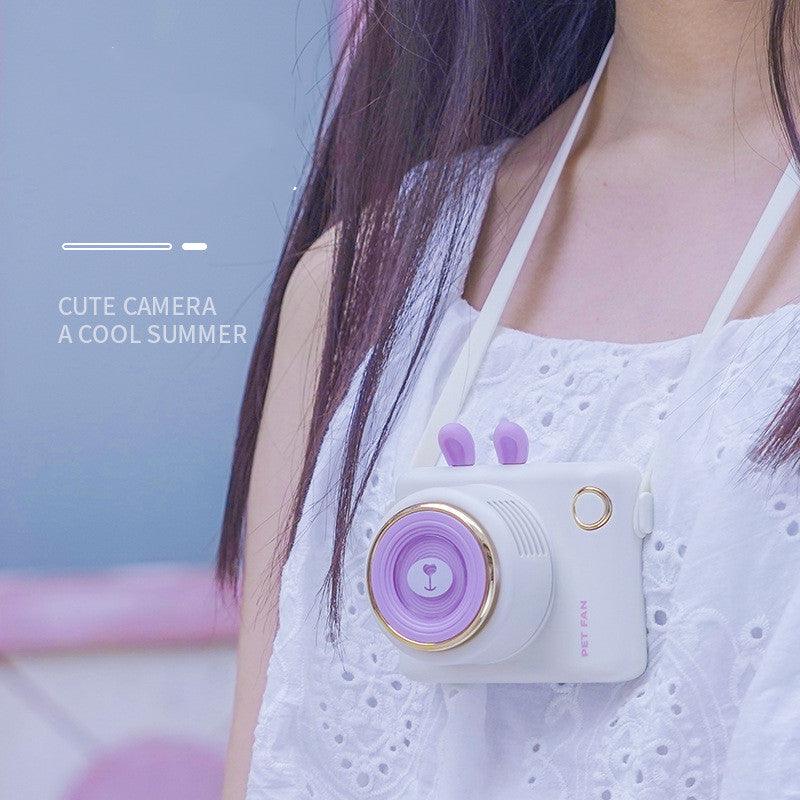 Cartoon Camera-Style USB Neck Fan