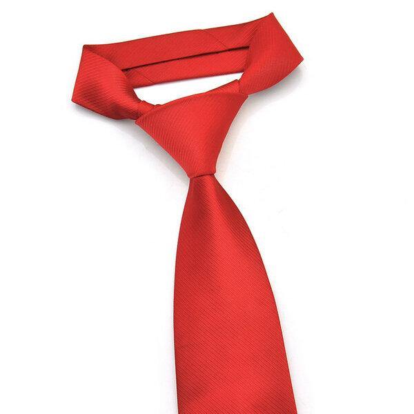 PenSee Mens Tie 100% Polyester Silk Solid Stripe Multi-Colors Formal Necktie - Trendha