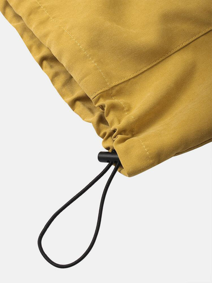 Mens Solid Color Half Zipper Pullover Hoodie Portable Windbreaker Jacket - Trendha