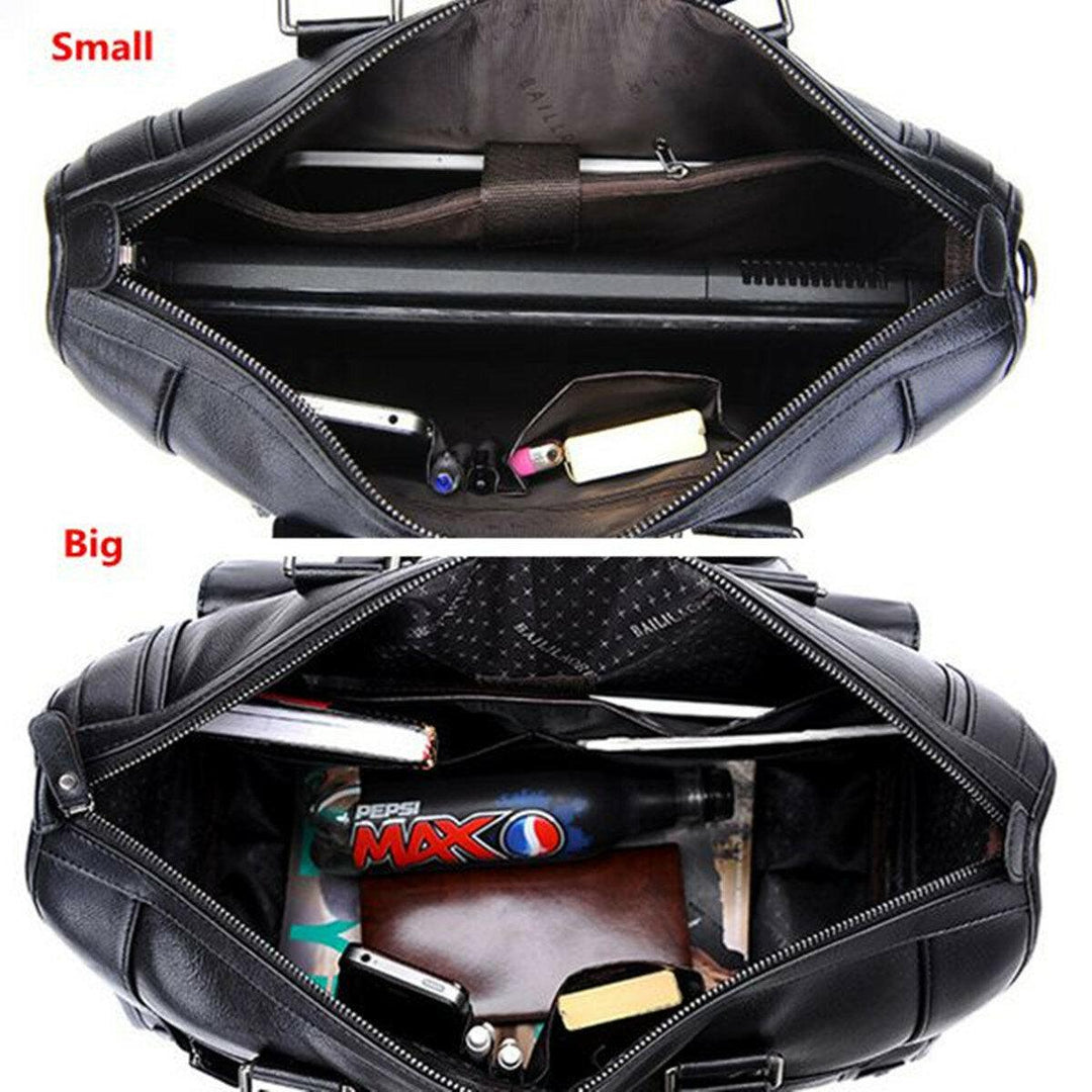 Men Business Vintage Laptop Bag Briefcase Big Capacity Horizontal Handbag Travel Bag - Trendha