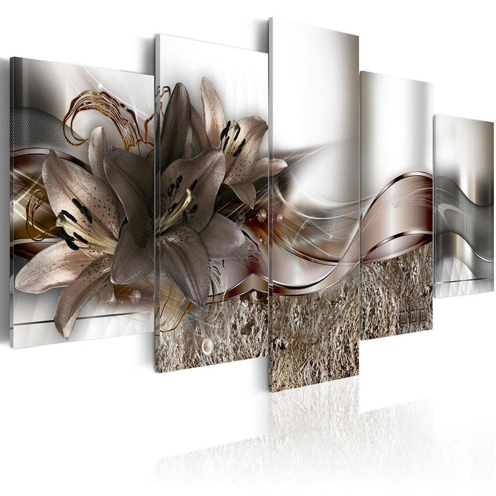 5 Panels Large Abstract Flowers Print Pictures Canvas Prints Unframed Paintings for Home Decorations - Trendha