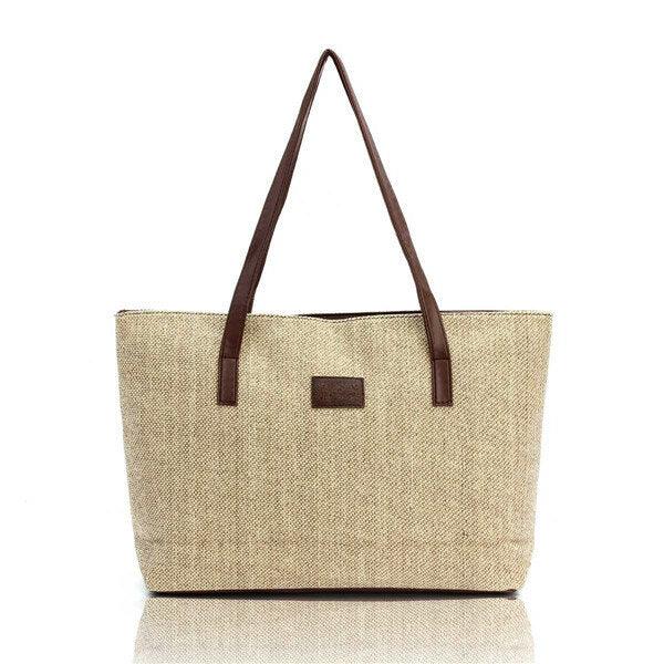 Women Canvas Tote Bags Casual Simple Shoulder Bags Large Capcity Shopping Bags - Trendha